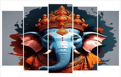 SHAH CREATION 58 cm Ganesh ji 3D wall sticker Self Adhesive Sticker(Pack of 1)