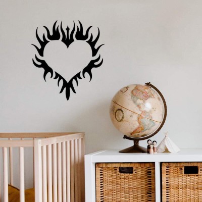 SnappyVinyl 29 cm Tribal Art Heart Wall Decals, Easy to Apply Self Adhesive Sticker(Pack of 1)