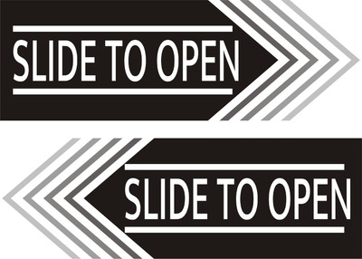 ShubhFly 30.48 cm Slide to Open Sticker Size 4X8 Inch Black Color Waterproof Pack of 4 Pcs Self Adhesive Sticker(Pack of 4)