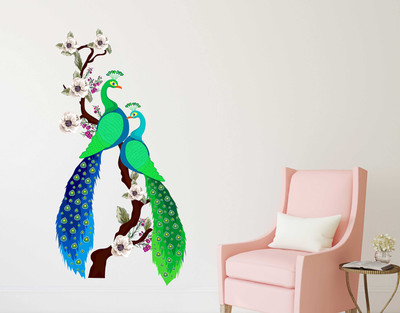 Littlebuds 90 cm Peacock Removable Sticker(Pack of 1)
