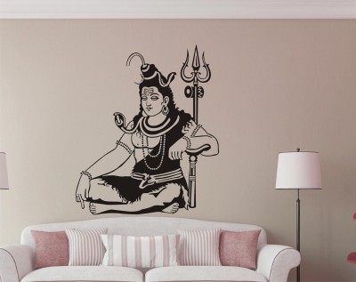 SnappyVinyl 40 cm Lord Shiva Religious , Wall Sticker PVC Vinyl Self Adhesive Sticker(Pack of 1)