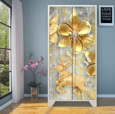 Shree Shyam 213 cm 3D Embossed Decorative Almirah wallpaper Self Adhesive Sticker(Pack of 1)