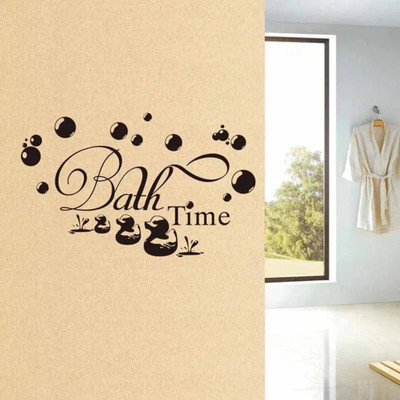 SnappyVinyl 30 cm Bath Time cute duck Wall Sticker f Self Adhesive Sticker(Pack of 1)