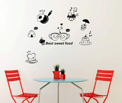 Iram 140 cm Designable “Best Sweet Food “ Decorative Self Adhesive Sticker(Pack of 1)