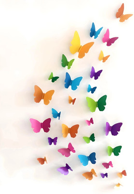 JAAMSO ROYALS 60 cm HD Butterfly Wall Removable Sticker(Pack of 1)