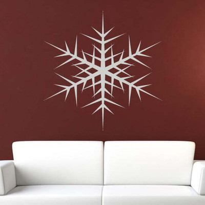 SnappyVinyl 40 cm Christmas Snowflake Self Adhesive Sticker(Pack of 1)