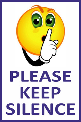 The Printpack 27 cm Please Keep Silence Office//Wall/Glass Window Self Adhesive Sticker(Pack of 1)