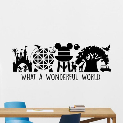SnappyVinyl 62 cm What a Wonderful World Self Adhesive Sticker(Pack of 1)