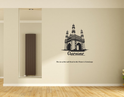 PEACOCKRIDE 60 cm Charminar I Charminar Poly Art I Wall Decal Self Adhesive Sticker(Pack of 1)