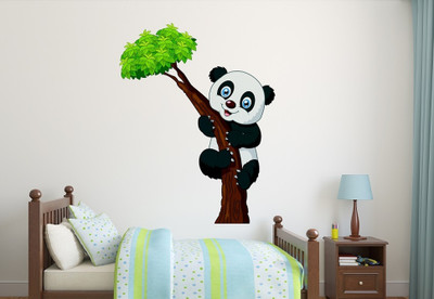 MIIKOR 85 cm Panda | Non-Reusable Stickers Self Adhesive Sticker(Pack of 1)