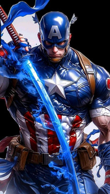 swaroopa 16.5 inch Captain America A3 size non tearable sticker Self Adhesive Sticker(Pack of 1)