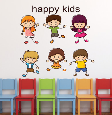 Wallzone 80 cm HAPPY KIDS Removable Sticker(Pack of 1)