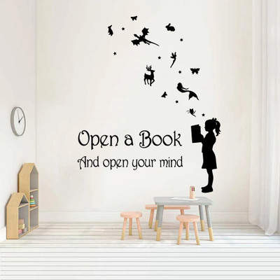 Xskin 56 cm Reading Books Motivation Quotes Self Adhesive Sticker(Pack of 1)