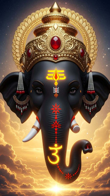 swaroopa 16.5 inch Lord Ganesha Sticker Self Adhesive Sticker(Pack of 1)