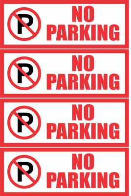 RAIMO 10 cm No Entry Red Sticker Self Adhesive Sticker(Pack of 4)