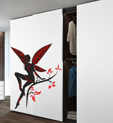 Epithet Studio 85 cm fairy on branch Wall Sticker (107cm x 84cm) Self Adhesive Sticker(Pack of 1)