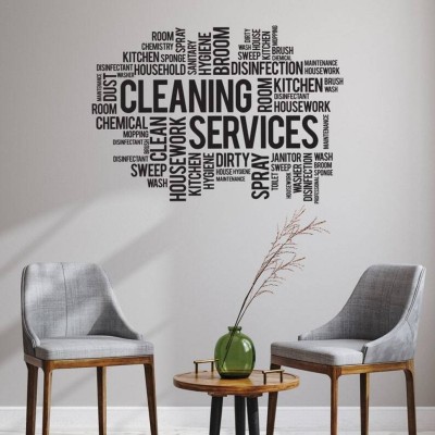 SnappyVinyl 55 cm Cleaning Services Wall Sticker PVC Vinyl Self Adhesive Sticker(Pack of 1)