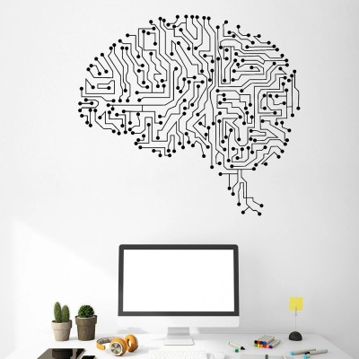 Xskin 42 cm Brain Mind Wall, Wall Stickers Home Decor Waterproof Wall Decals Self Adhesive Sticker(Pack of 1)
