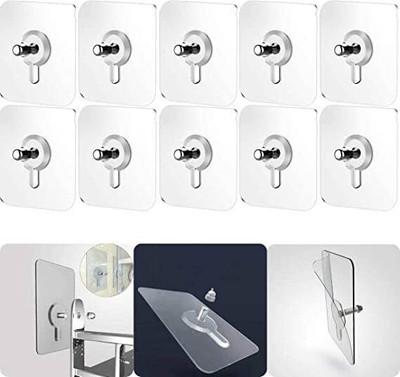 Shreejee 6 cm Premium Wall Adhesive Photo Frame Hooks Clock Nail Heavy Strong & Punch-Free Self Adhesive Sticker(Pack of 20)