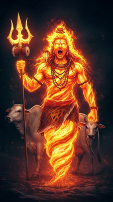 swaroopa 16.5 inch Shiv Shankar Sticker Self Adhesive Sticker(Pack of 1)