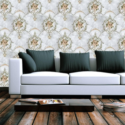 Flipkart SmartBuy 100 cm Floral & Botanical Grey Wallpaper Self Adhesive Sticker(Pack of 1)