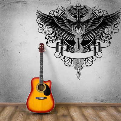 SnappyVinyl 42 cm Fantasy Patterns Wings Easy to apply Wall Sticker Self Adhesive Sticker(Pack of 1)