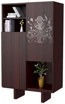 WALLDESIGN 71.12 cm Durga with Tiger Silver (Large) Self Adhesive Sticker(Pack of 1)
