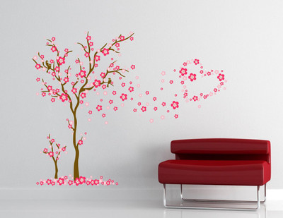 SHAH CREATION 61 cm Music Sign with Colorful dots Leaves Self Adhesive Sticker(Pack of 1)