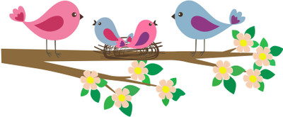 Decoration Designs 42 cm Creatick Studio Birds On Branch Wall Sticker Self Adhesive Sticker(Pack of 1)