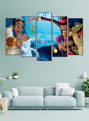 parth decor 91 cm DISNEY PRINCESS AND THE FROG 3D WALL STICKER (91X58)CM Self Adhesive Sticker(Pack of 1)