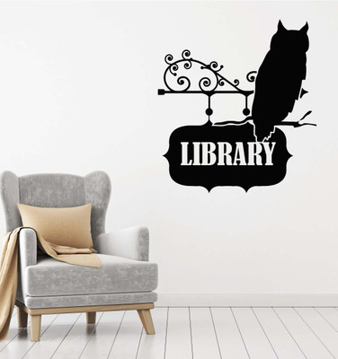 Xskin 27 cm Library Pointer Owl Silhouette Self Adhesive Sticker(Pack of 1)