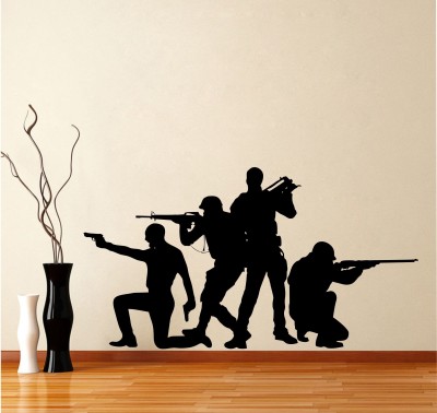 The Decor house 93 cm PLAYER UNKNOWN BATTLEGROUNDS PUBG gun cartoon Wall Sticker Self Adhesive Sticker(Pack of 1)