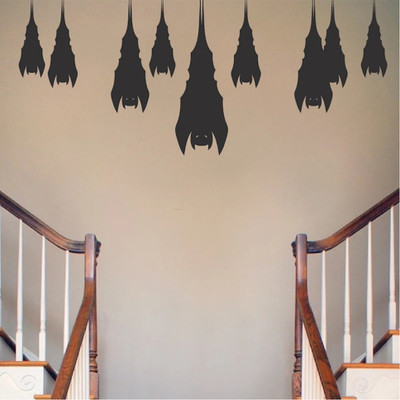SnappyVinyl 15 cm Sleeping Bats Halloween Self Adhesive Sticker(Pack of 1)