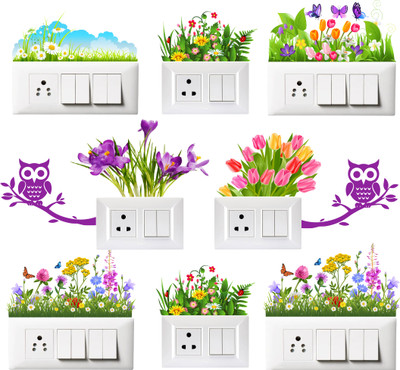 RSB HUB 46 cm Switch Board Sticker & Wall Sticker size 32 cm x 46 cm Self Adhesive Sticker(Pack of 10)