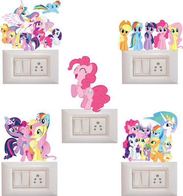 Stickerberry 25 cm Beautifiul Pony Switch Board sticker For Home Decor Self Adhesive Sticker(Pack of 1)