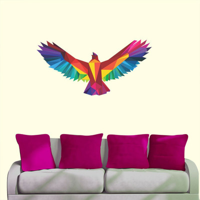 walkart 2.54 cm multicolour eagle flying in living room Removable Sticker(Pack of 1)