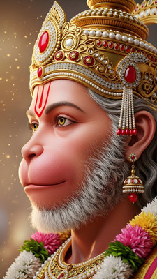 swaroopa 16.5 inch Hanuman Ji sticker Self Adhesive Sticker(Pack of 1)