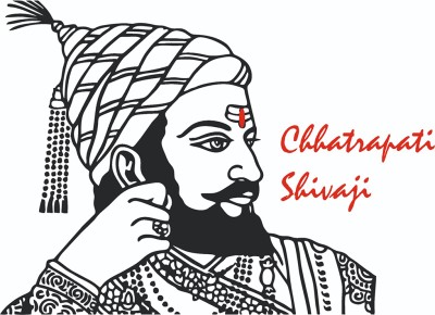 Masstone 47 cm Chhatrapati Shivaji Maharaj Maratha Wall Sticker Self Adhesive Sticker(Pack of 1)