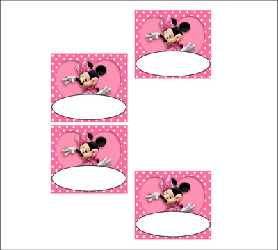 wildartcreation 10 cm latest Minnie Mouse Printable Birthday Party Sticker 14 Piece Self Adhesive Sticker(Pack of 14)