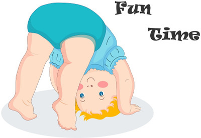MIIKOR 70 cm Baby Fun Time | Non-Reusable Sticker Self Adhesive Sticker(Pack of 1)