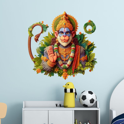 Riditcreation 38 cm Lord Hanuman Artwork Self Adhesive Sticker(Pack of 1)
