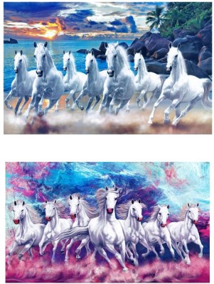 Ordershock 18 inch Beautiful Horse Poster Wall Sticker For Home, Living Room Decor 12x18 Inches Self Adhesive Sticker(Pack of 2)