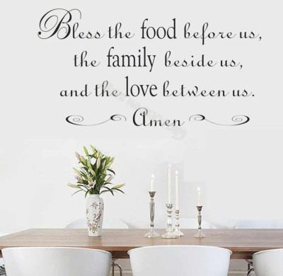 SnappyVinyl 30 cm bless the food before us amen quote Wall Sticker Self Adhesive Sticker(Pack of 1)