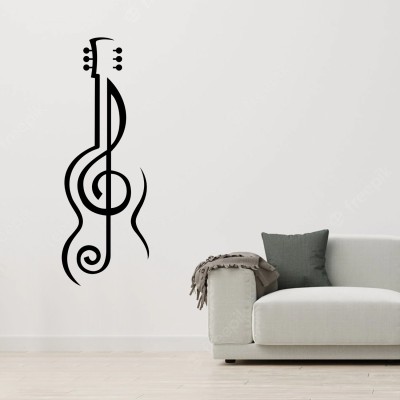 Wall Kriti 60 cm wallkriti Musical guitar decal Self Adhesive Sticker(Pack of 1)