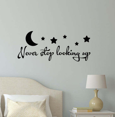 SnappyVinyl 55 cm Never Stop Looking Up Self Adhesive Sticker(Pack of 1)