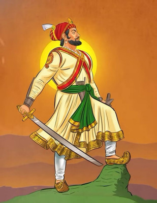 swaroopa 16.5 inch Chatrapati Shivaji Maharaj Sticker Self Adhesive Sticker(Pack of 1)