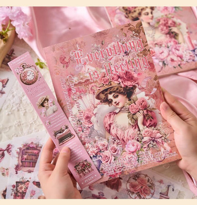 Invite Enterprise 9.05 inch 24 Sheets Vintage Theme Stickers - Elegant Victorian Girl Scrapbook Stickers Self Adhesive Sticker(Pack of 1)