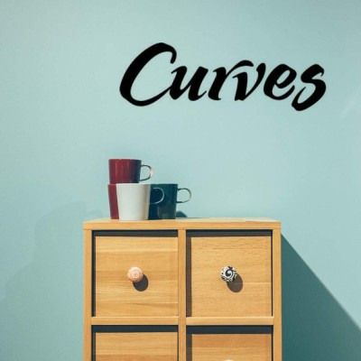 SnappyVinyl 29 cm Curves Logo Wall Decals, Easy to Apply Self Adhesive Sticker(Pack of 1)