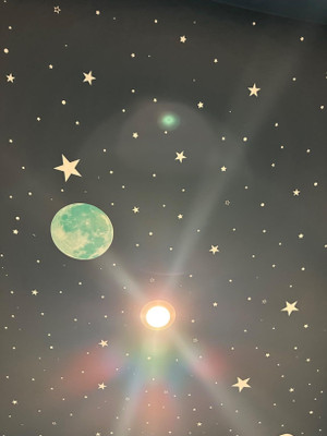 Kesar Desgins 30 cm galaxy night glowing Star Glow in the Dark Sticker(Pack of 6)