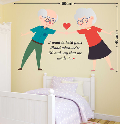 LANSTICK 106.68 cm I WANT TO HOLD YOUR HANDS IN 80 WALL STICKER Self Adhesive Sticker(Pack of 1)